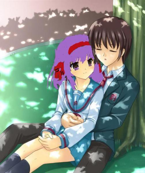 This is a second one of me and Destiny Bond. All I did was edit
the color of my headband, my hair, and my eyes. The rest was made by someone else.