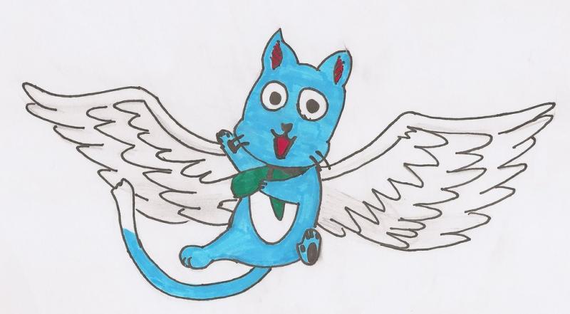 This is Happy from the anime Fairy Tail. I made this because I really like the way Happy acts in the anime