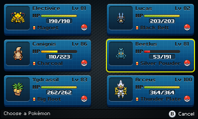This is just a new Pokémon selection screen.
What do you think? Is it cool?