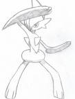 This is my not very good Gallade sketch! Do tell if you like it!