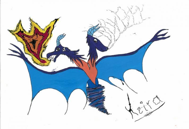 This is the little dragon Keira. She is the main character in a story I am writing which can be found, I'm sorry guys, on Marriland :S