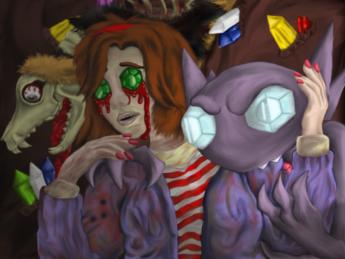 This is the painting I did for the PokePasta I wrote called "Diamond in the Rough." You can likely find it in the fanfiction section.