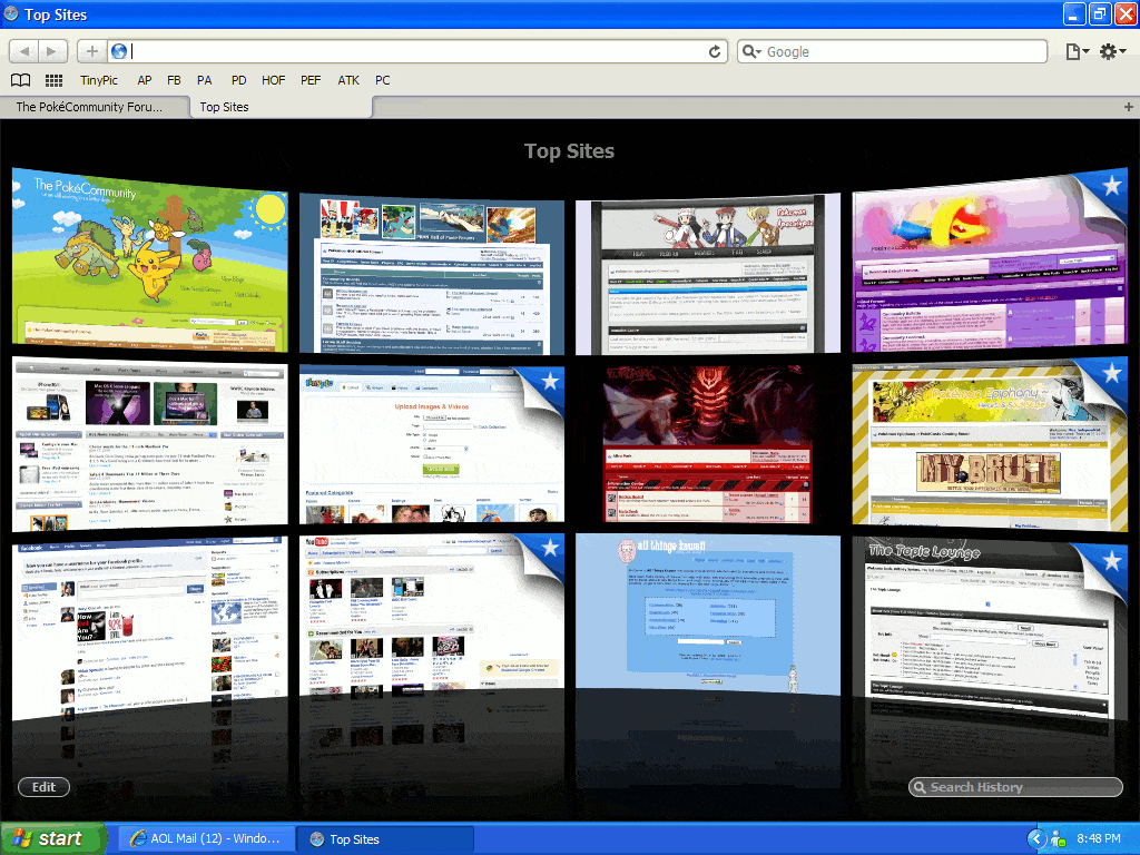 This is what happens when I share a web browser with my noobish sister D: