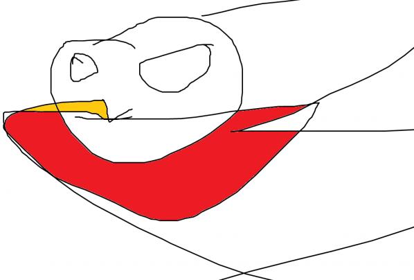this was originally supposed to be a pirate but now it's a snowman with a red beard