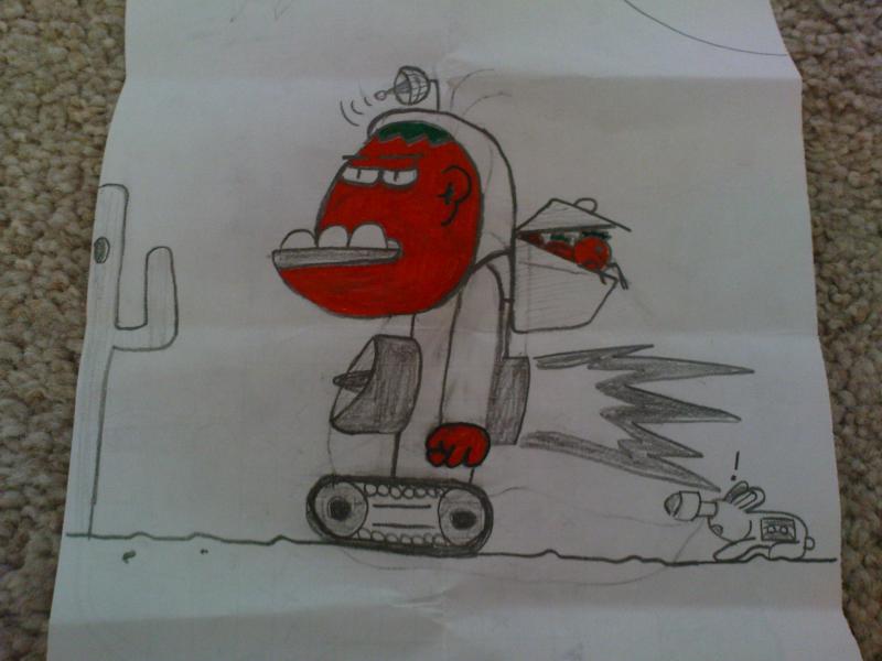 Tomato Man and his Tomato Children. Another drawing from the world of maths.