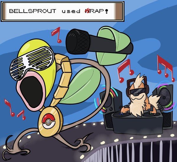 totally catching a bellsprout in gangster black version
