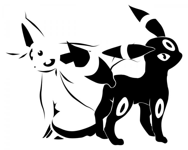 Umbreon & Espeon by exaction