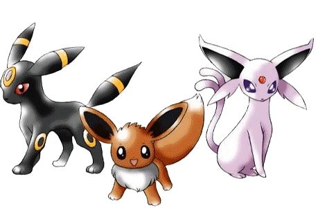 Umbreon, Evee, and Espeon