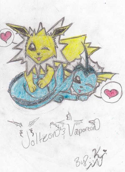 vaporeon(female) & jolteon(male)