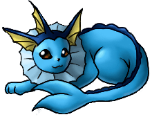 vaporeon, the water eevee. When Eevee is given a waterstone, Vaporeon will be the evolved eevee.