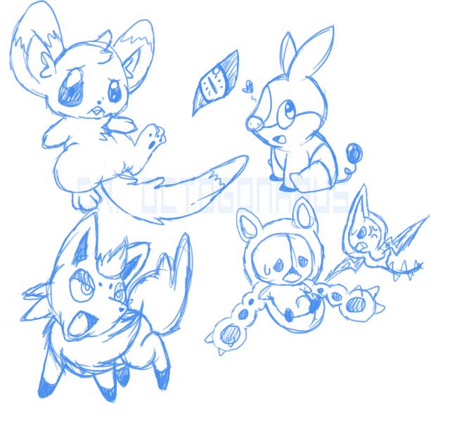 Various Black/White Pokémon plus Rotom.