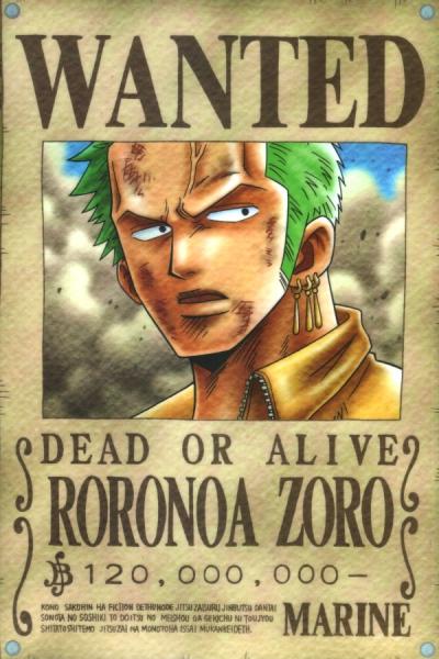Wanted roronoa zoro