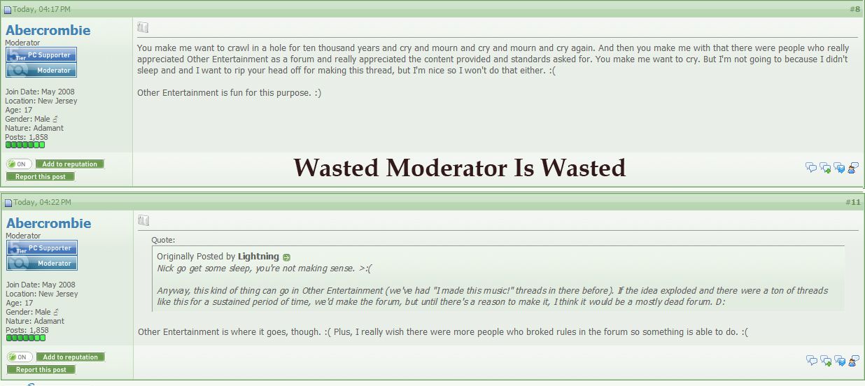 Wasted Moderator Is Wasted