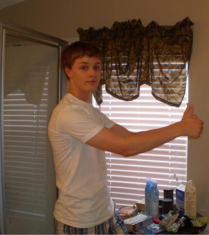 white shirt thumbs up