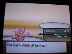 Whoooo, it only took like 4 turns and that's including a super potion. XD