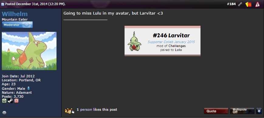 Wilhelm - Larvitar