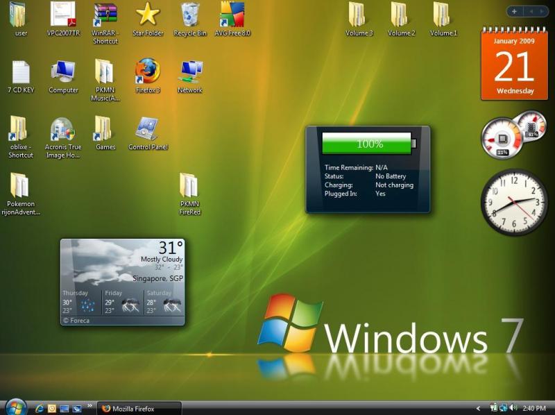 Windows 7 Wallpaper

Nope, I am using Windows Vista currently. The Windows 7 wallpaper is downloaded from a website. Currently I am trying to install 