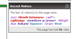 Yay for coloured usernames! XD