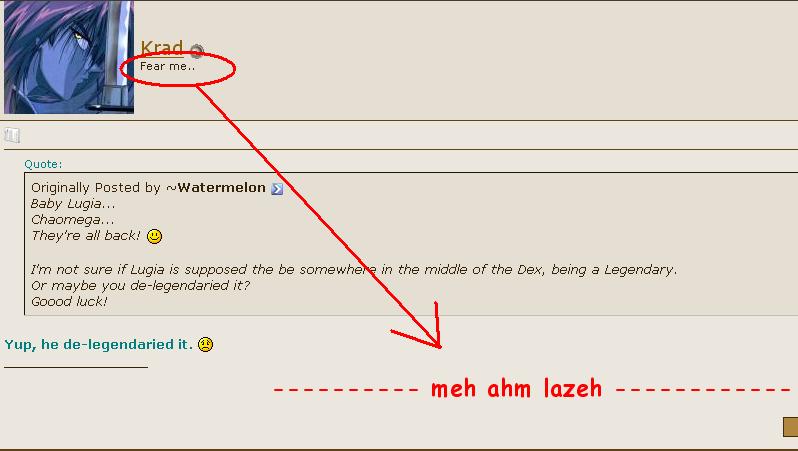 Yeah! Fear his laziness! xD