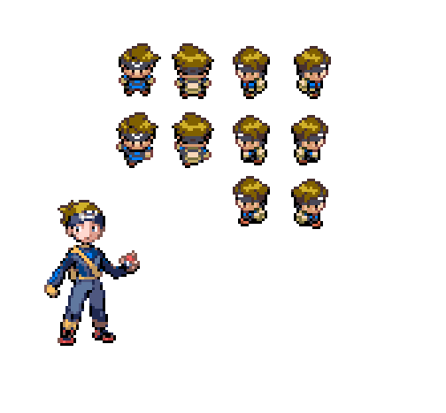 Yes I know for the battle trainer its a recolor...DX

  But for the over world trainer it's NOT, it's that I fused 2 characters and made that lil guy 