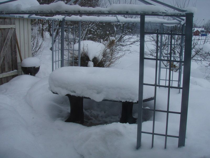 Yes, there actually is a table under all that snow. -_-