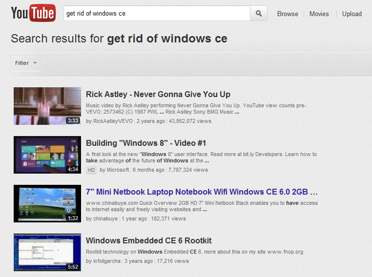 Youtube just rickrolled me.