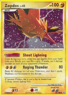 Zapdos 14/100 DP: Majestic Dawn

NOT holofoil