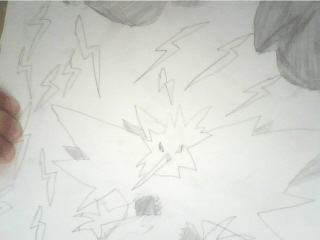 Zapdos in the sky sketched by Brian Yim Tam